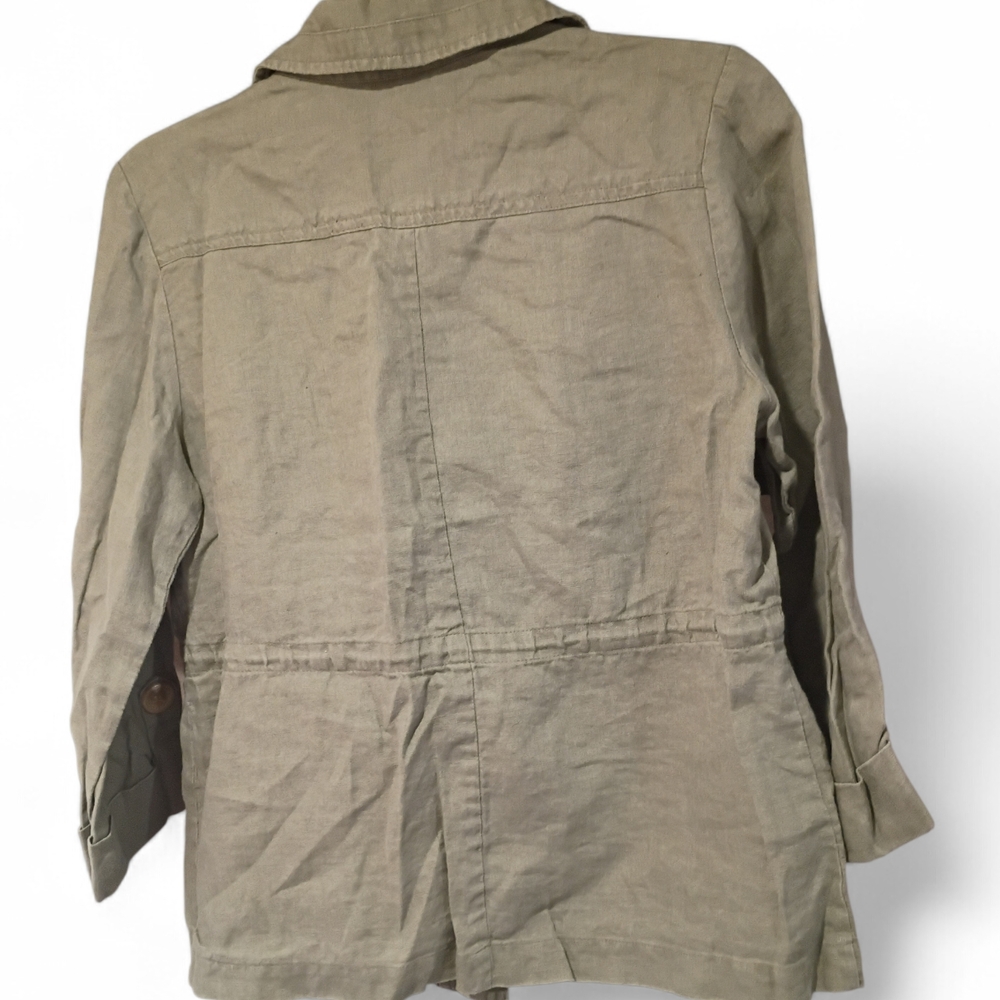 ECU JM Collection Women 6P 100% Linen Cozy Lightweight Summer Jacket‎ 3/4 Sleeve - Picture 3 of 8